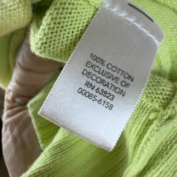 Christopher & Banks sz. XL light green embroidered sweater. 3/4 sleeve. #4246 - Picture 7 of 9